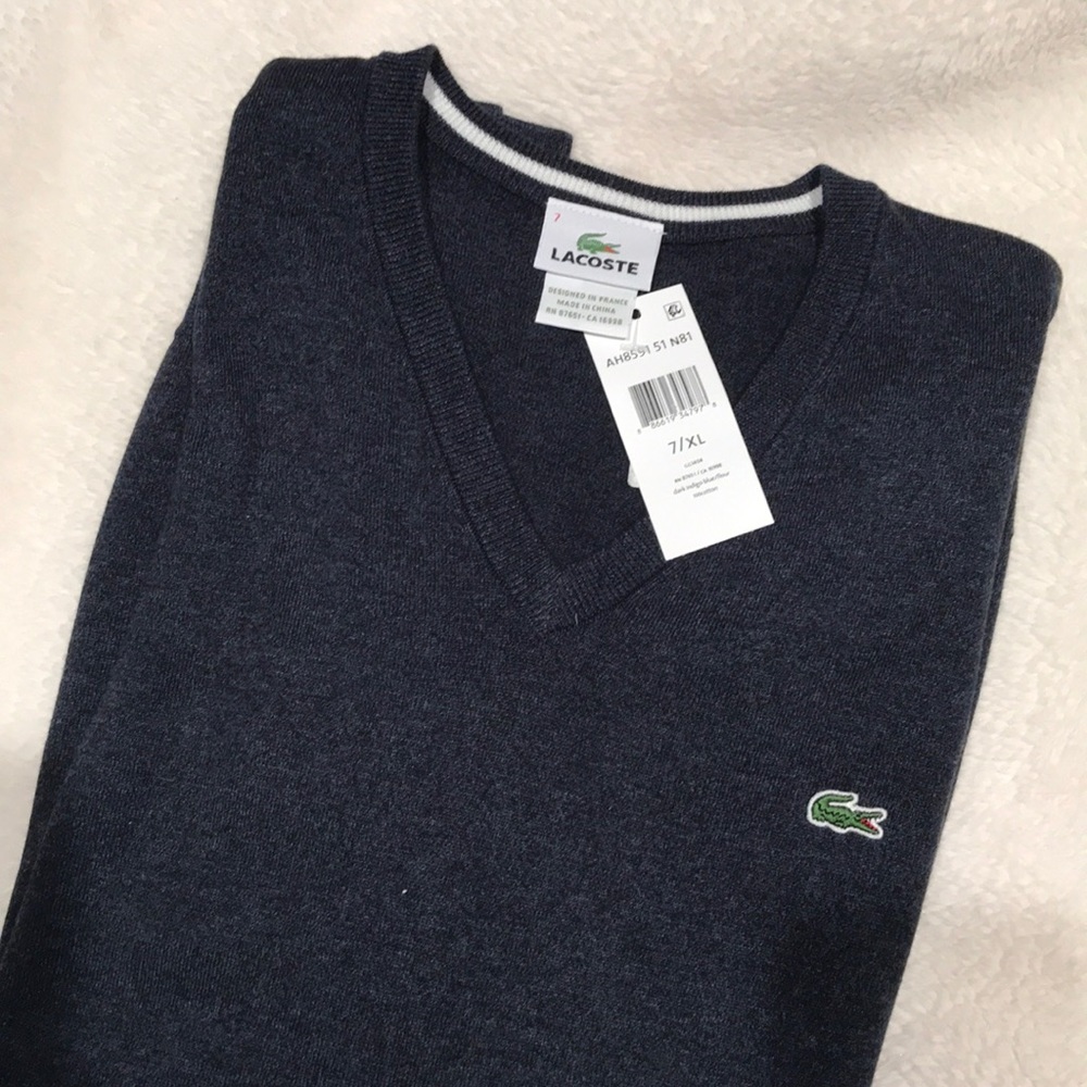 Lacoste marled dark indigo sweater